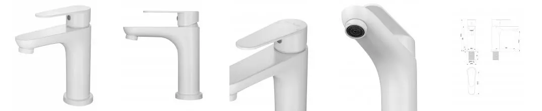 Смеситель для раковины «Wonzon & Woghand» Alfa WW-A40202-MW белый матовый