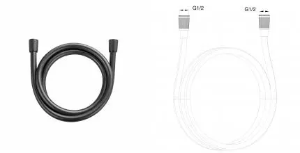 Шланг для душа в силиконовой оплётке 800 мм WONZON & WOGHAND, Темный графит (WW-RG01-800-BGM) · без серии, Wonzon & Woghand, WW-RG01-800-BGM