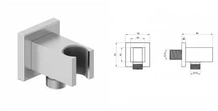 Шланговое подключение с держателем WONZON & WOGHAND, Брашированный никель (WW-HZ2312-BN) · без серии, Wonzon & Woghand, WW-HZ2312-BN