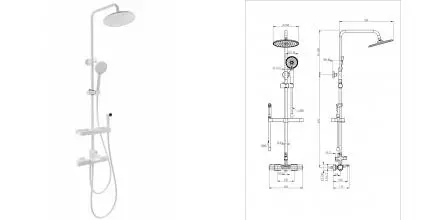 Душевая система с термостатом WONZON & WOGHAND Plate, Белый матовый (WW-C3017-A1-MW) · Plate, Wonzon & Woghand, WW-C3017-A1-MW