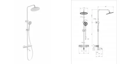 Душевая система с термостатом WONZON & WOGHAND STAY 1, Белый матовый (WW-B3051-A1-MW) · Stay, Wonzon & Woghand, WW-B3051-A1-MW