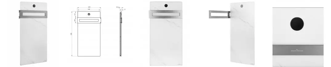 Полотенцесушитель электрический с каменной плитой Белый мрамор WONZON & WOGHAND STUTTGART, Тёмный графит (WW-A501-GM) · Stuttgart, Wonzon & Woghand, WW-A501-GM