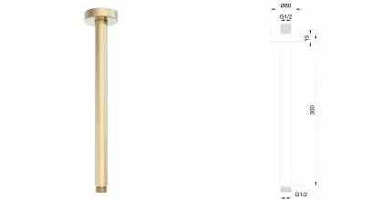 Потолочная трубка 22*300мм WONZON & WOGHAND, Брашированное золото (WW-SA06-30-BG) · без серии, Wonzon & Woghand, WW-SA06-30-BG