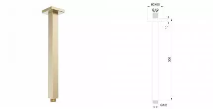 Потолочная трубка 22*300мм WONZON & WOGHAND, Брашированное золото (WW-SA07-30-BG) · без серии, Wonzon & Woghand, WW-SA07-30-BG