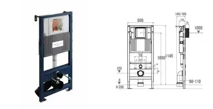 Система инсталляции для унитаза WONZON & WOGHAND пневматическая (WW-TI743A-H) · без серии, Wonzon & Woghand, WW-TI743A-H