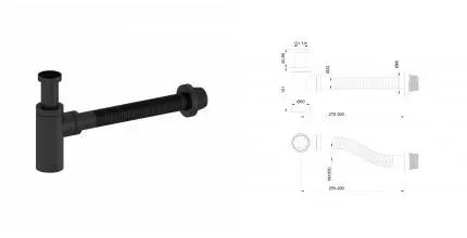 Сифон для раковины WONZON & WOGHAND, Чёрный матовый (WW-88SS101-MB) · Wonzon & Woghand, WW-88SS101-MB