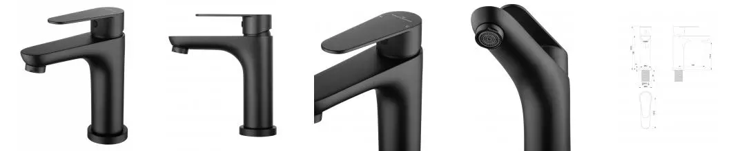 Смеситель для раковины «Wonzon & Woghand» Alfa WW-A40202-MB чёрный матовый Смеситель для раковины «Wonzon & Woghand» Alfa WW-A40202-MB чёрный матовый