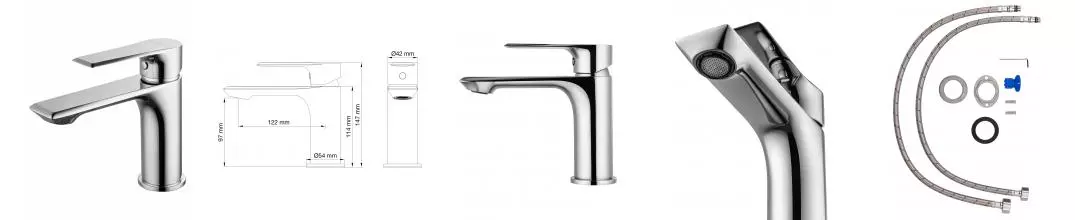 Смеситель для раковины «Wonzon & Woghand» Brilliant WW-88018079-CR хром