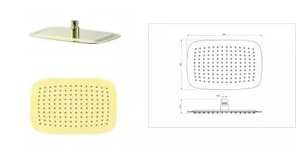 Верхний душ WONZON & WOGHAND, Брашированное золото (WW-88DP03-BG) · без серии, Wonzon & Woghand, WW-88DP03-BG