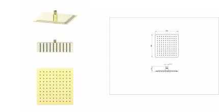 Верхний душ WONZON & WOGHAND, Брашированное золото (WW-88DP06-BG) · без серии, Wonzon & Woghand, WW-88DP06-BG