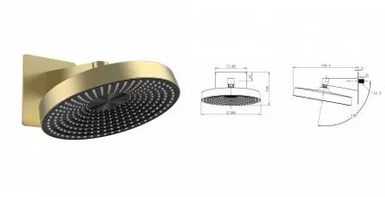 Верхний душ WONZON & WOGHAND, Брашированное золото (WW-HS099-BG) · без серии, Wonzon & Woghand, WW-HS099-BG