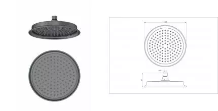 Верхний душ WONZON & WOGHAND, Темный графит (WW-88DP05-BGM) · без серии, Wonzon & Woghand, WW-88DP05-BGM