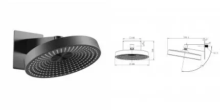 Верхний душ WONZON & WOGHAND, Темный графит (WW-HS099-BGG) · без серии, Wonzon & Woghand, WW-HS099-BGG
