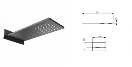 Верхний душ WONZON & WOGHAND, Темный графит (WW-HS101-BGG) · без серии, Wonzon & Woghand, WW-HS101-BGG