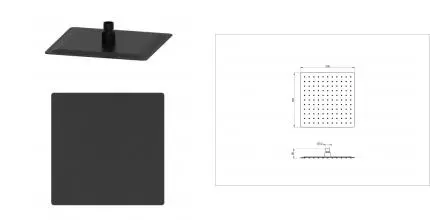 Верхний душ WONZON & WOGHAND, Черный матовый (WW-88DP02-MB) · без серии, Wonzon & Woghand, WW-88DP02-MB