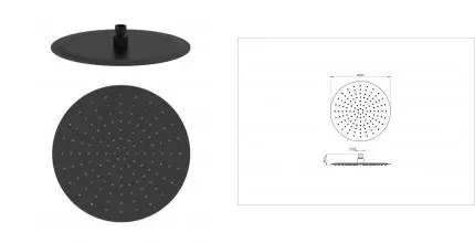 Верхний душ WONZON & WOGHAND, Черный матовый (WW-88DP04-MB) · без серии, Wonzon & Woghand, WW-88DP04-MB