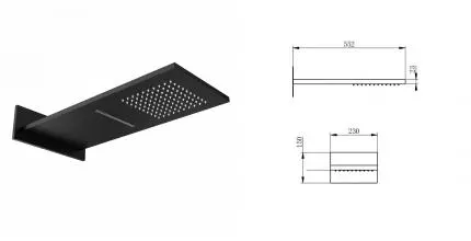 Верхний душ WONZON & WOGHAND, Черный матовый (WW-HS101-MB) · без серии, Wonzon & Woghand, WW-HS101-MB