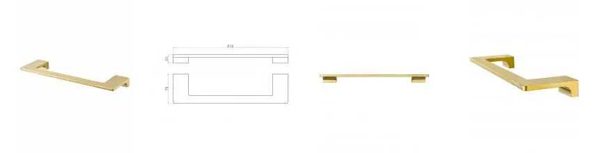Вешалка для полотенец WONZON & WOGHAND ECLIPSE, Глянцевое золото (WW-9113-LG) · Eclipse, Wonzon & Woghand, WW-9113-LG