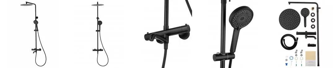 Душевая система с термостатом WONZON & WOGHAND STICK, Черный матовый (WW-88739903-MB) · Stick, Wonzon & Woghand, WW-88739903-MB