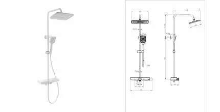 Душевая система с термостатом WONZON & WOGHAND ThermoKlick, Белый матовый (WW-B3098-A-MW) · Wonzon & Woghand, WW-B3098-A-MW