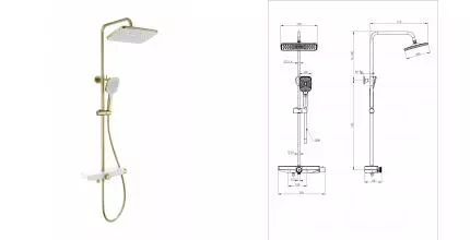 Душевая система с термостатом WONZON & WOGHAND ThermoKlick, Брашированное золото (WW-B3098-A- BG) · Wonzon & Woghand, WW-B3098-A-BG Душевая система с термостатом WONZON & WOGHAND ThermoKlick, Брашированное золото (WW-B3098-A- BG) · Wonzon & Woghand, WW-B3098-A-BG