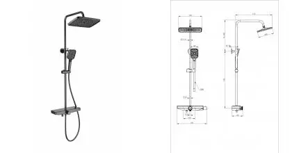 Душевая система с термостатом WONZON & WOGHAND ThermoKlick, Тёмный графит (WW-B3098-A-BGG) · Wonzon & Woghand, WW-B3098-A-BGG Душевая система с термостатом WONZON & WOGHAND ThermoKlick, Тёмный графит (WW-B3098-A-BGG) · Wonzon & Woghand, WW-B3098-A-BGG