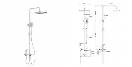 Душевая система с термостатом WONZON & WOGHAND, Белый матовый (WW-B3310-MW) · Wonzon & Woghand, WW-B3310-MW