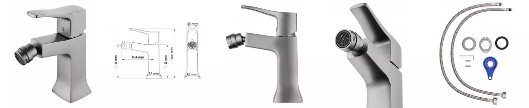 Смеситель для биде «Wonzon & Woghand» Flex WW-88016072-BGM тёмный графит Смеситель для биде «Wonzon & Woghand» Flex WW-88016072-BGM тёмный графит