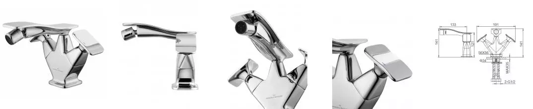 Смеситель для биде «Wonzon & Woghand» Shakespeare WW-655001-CR хром Смеситель для биде «Wonzon & Woghand» Shakespeare WW-655001-CR хром