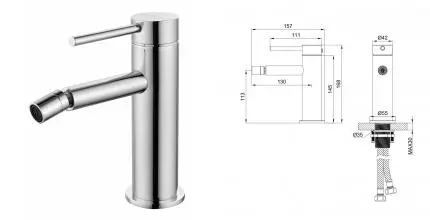 Смеситель для биде «Wonzon & Woghand» Stick WW-88339017-CR хром Смеситель для биде «Wonzon & Woghand» Stick WW-88339017-CR хром