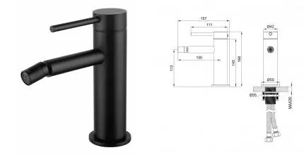 Смеситель для биде «Wonzon & Woghand» Stick WW-88339017-MB чёрный матовый Смеситель для биде «Wonzon & Woghand» Stick WW-88339017-MB чёрный матовый