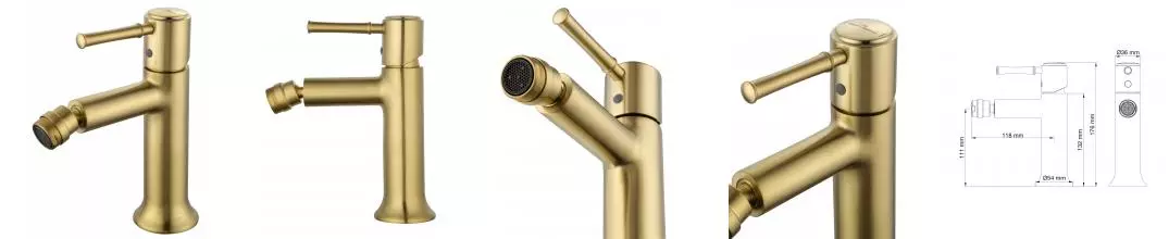 Смеситель для биде WONZON & WOGHAND TOR, Брашированное золото (WW-88016073-BG) · Tor, Wonzon & Woghand, WW-88016073-BG Смеситель для биде WONZON & WOGHAND TOR, Брашированное золото (WW-88016073-BG) · Tor, Wonzon & Woghand, WW-88016073-BG
