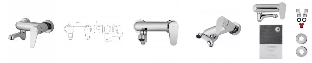 Смеситель для ванны с душем «Wonzon & Woghand» Balance WW-053101-CR хром Смеситель для ванны с душем «Wonzon & Woghand» Balance WW-053101-CR хром