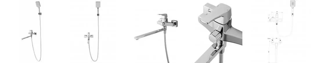 Смеситель для ванны с душем «Wonzon & Woghand» Flex WW-639906-CR хром