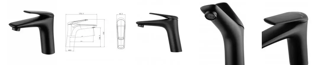 Смеситель для раковины WONZON & WOGHAND Elbe, Чёрный матовый (WW-A41222-MB) · Elbe, Wonzon & Woghand, WW-A41222-MB