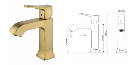 Смеситель для раковины «Wonzon & Woghand» Flex WW-88018072-BG брашированное золото Смеситель для раковины «Wonzon & Woghand» Flex WW-88018072-BG брашированное золото