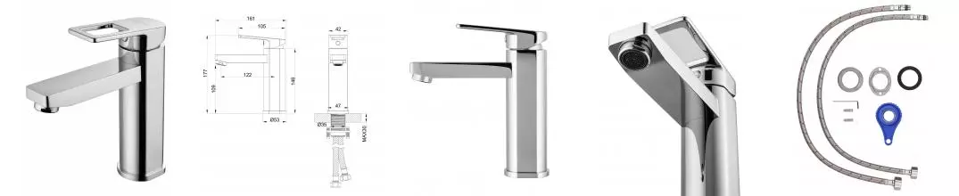 Смеситель для раковины «Wonzon & Woghand» Frame WW-88139010-CR хром Смеситель для раковины «Wonzon & Woghand» Frame WW-88139010-CR хром