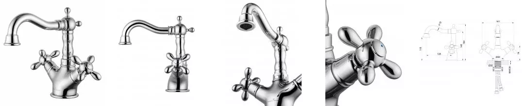 Смеситель для раковины «Wonzon & Woghand» Retro WW-88139020-CR хром Смеситель для раковины «Wonzon & Woghand» Retro WW-88139020-CR хром