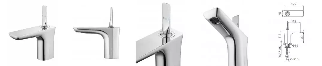 Смеситель для раковины «Wonzon & Woghand» Shark WW-48B1101-CR хром Смеситель для раковины «Wonzon & Woghand» Shark WW-48B1101-CR хром