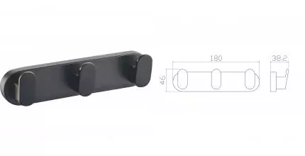 Вешалка с 3 крючками для ванной WONZON & WOGHAND CARBON, Чёрный (WW-7735) · Carbon, Wonzon & Woghand, WW-7735
