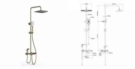 Душевая система с термостатом WONZON & WOGHAND, Брашированное золото (WW-B3310-BG) · Wonzon & Woghand, WW-B3310-BG Душевая система с термостатом WONZON & WOGHAND, Брашированное золото (WW-B3310-BG) · Wonzon & Woghand, WW-B3310-BG