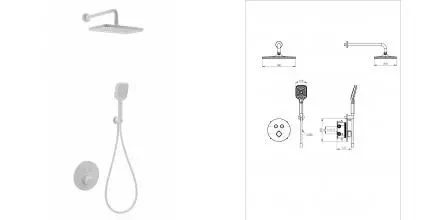 Душевая система с термостатом встраиваемая WONZON & WOGHAND, Белый матовый (WW-D2017-A-MW) · Wonzon & Woghand, WW-D2017-A-MW