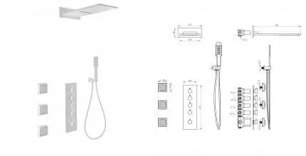 Душевая система с термостатом встраиваемая WONZON & WOGHAND, Белый матовый (WW-D4100-MW) · Wonzon & Woghand, WW-D4100-MW
