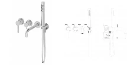 Смеситель для ванны с душем «Wonzon & Woghand» Stick WW-889017-BN брашированный никель Смеситель для ванны с душем «Wonzon & Woghand» Stick WW-889017-BN брашированный никель
