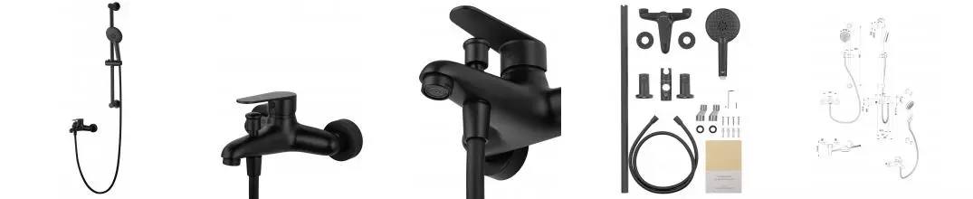 Смеситель для ванны с душем «Wonzon & Woghand» Alfa WW-AE3205-MB чёрный матовый Смеситель для ванны с душем «Wonzon & Woghand» Alfa WW-AE3205-MB чёрный матовый