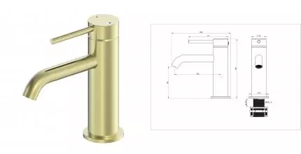 Смеситель для раковины «Wonzon & Woghand» Stick WW-88139017-BG брашированное золото Смеситель для раковины «Wonzon & Woghand» Stick WW-88139017-BG брашированное золото