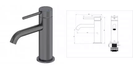 Смеситель для раковины «Wonzon & Woghand» Stick WW-88139017-BGM тёмный графит Смеситель для раковины «Wonzon & Woghand» Stick WW-88139017-BGM тёмный графит