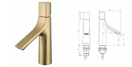 Смеситель для раковины «Wonzon & Woghand» The One WW-H010-BG брашированное золото