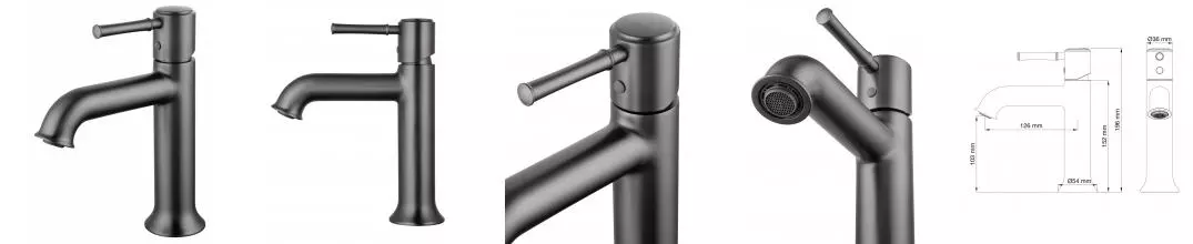 Смеситель для раковины «Wonzon & Woghand» Tor WW-88018073-BGM тёмный графит Смеситель для раковины «Wonzon & Woghand» Tor WW-88018073-BGM тёмный графит