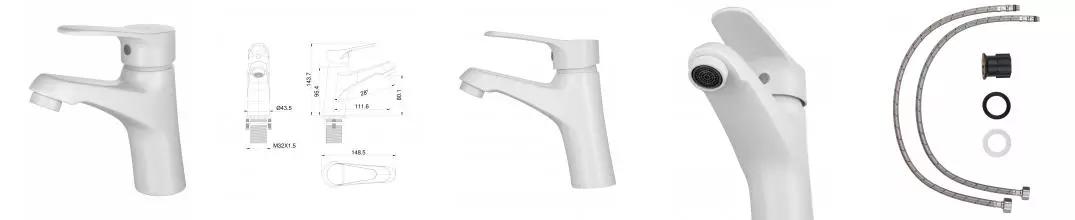 Смеситель для раковины WONZON & WOGHAND, Белый матовый (WW-A40212-MW) · без серии, Wonzon & Woghand, WW-A40212-MW Смеситель для раковины WONZON & WOGHAND, Белый матовый (WW-A40212-MW) · без серии, Wonzon & Woghand, WW-A40212-MW